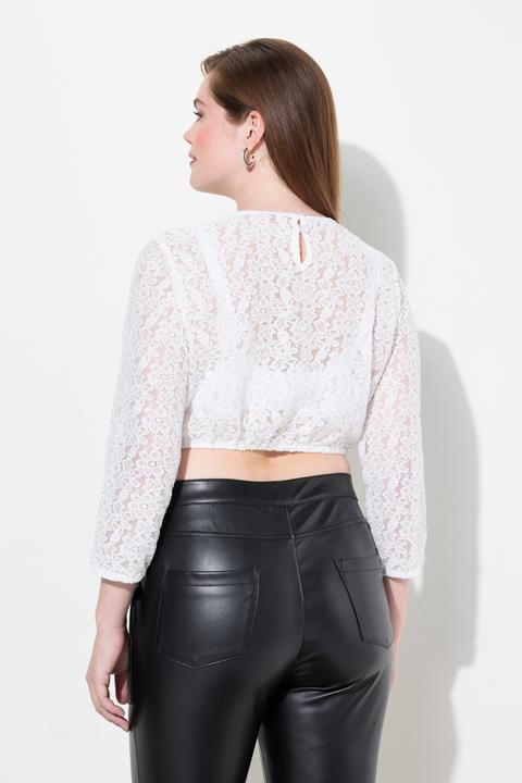 Produktbild Ulla Popken Dirndlbluse, elastische Spitze, Rundhals, 3/4-Arm (46)