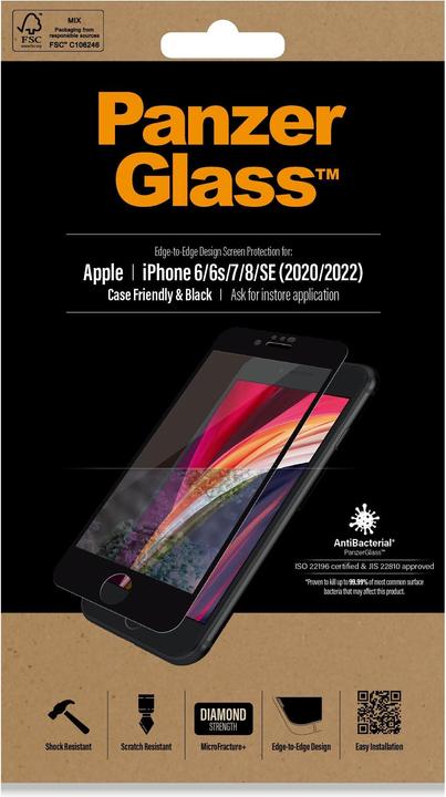 Produktbild PanzerGlass Case Friendly (1 Stück, Apple iPhone SE (2nd Gen), Apple iPhone 8, Apple iPhone 6, Apple iPhone 6s, Apple iPhone 7)