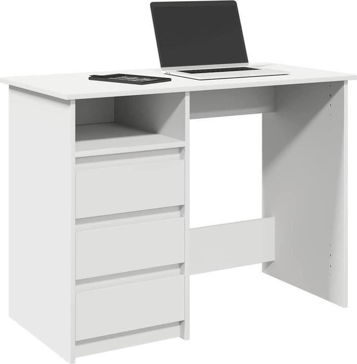 Produktbild VidaXL Schreibtisch Weiss 102x50x75 cm Holzwerkstoff Bürotisch Tisch PC-Tisch (102 x 50 x 75 cm)