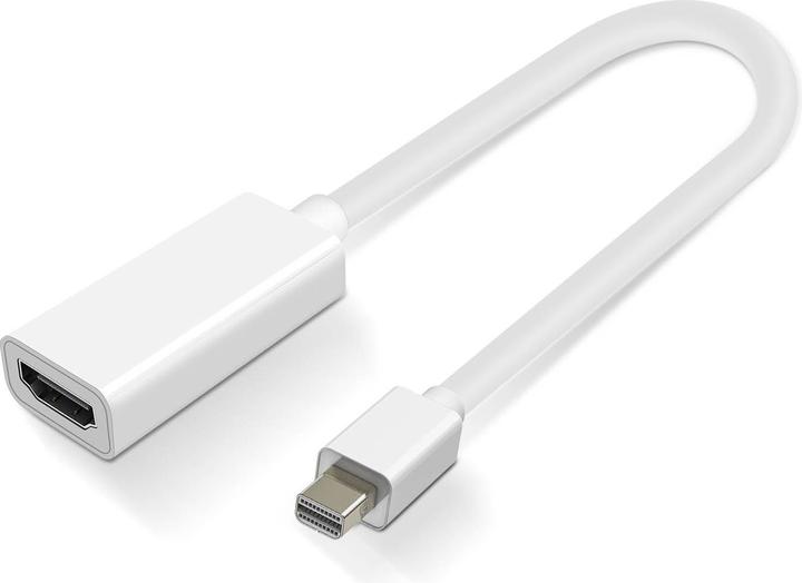 LinQ Adapter / Videokabel Mini DisplayPort Kabel auf HDMI Video-Kabel by – Weiss (15 cm)