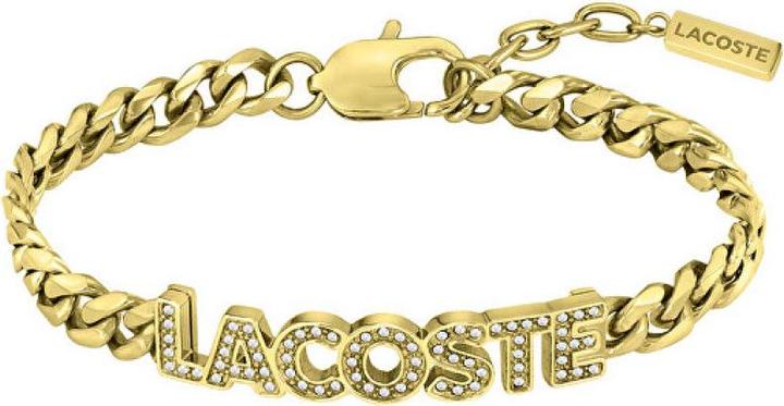 Lacoste - Gold-plated womenÂ's steel bracelet Script 2040063 (Crystals, Stainless steel)