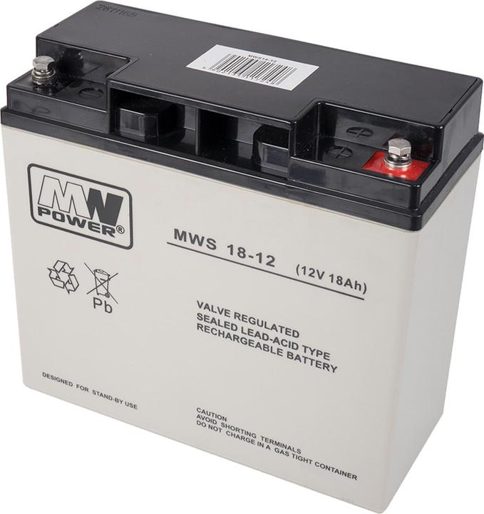 Actual product image MPL MW Power MWS 18-12 - Sealed lead acid (VRLA) - 12 V - 1 piece(s) - Black -