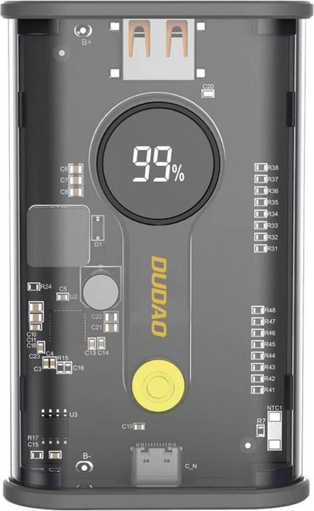 Actual product image Dudao power bank 10000mAh 1xUSB-C / 1xUSB-A 22.5W PD black (K16) (10000 mAh, 22.50 W, 37 Wh)