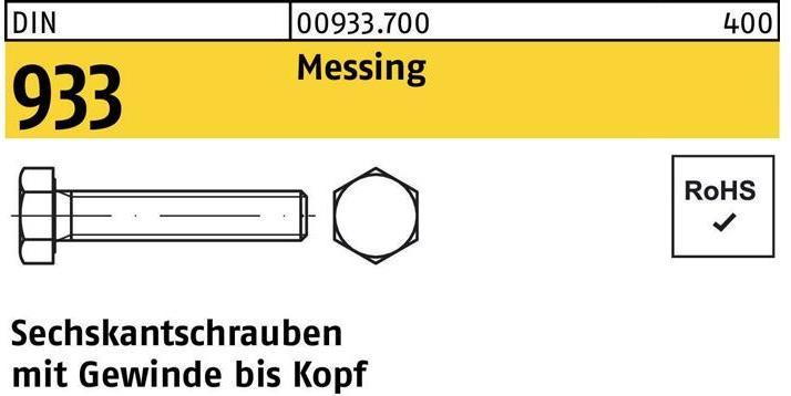 Produktbild Sechskantschraube DIN 933 VG M 8 x 20 Messing (100 Schrauben pro Stück)
