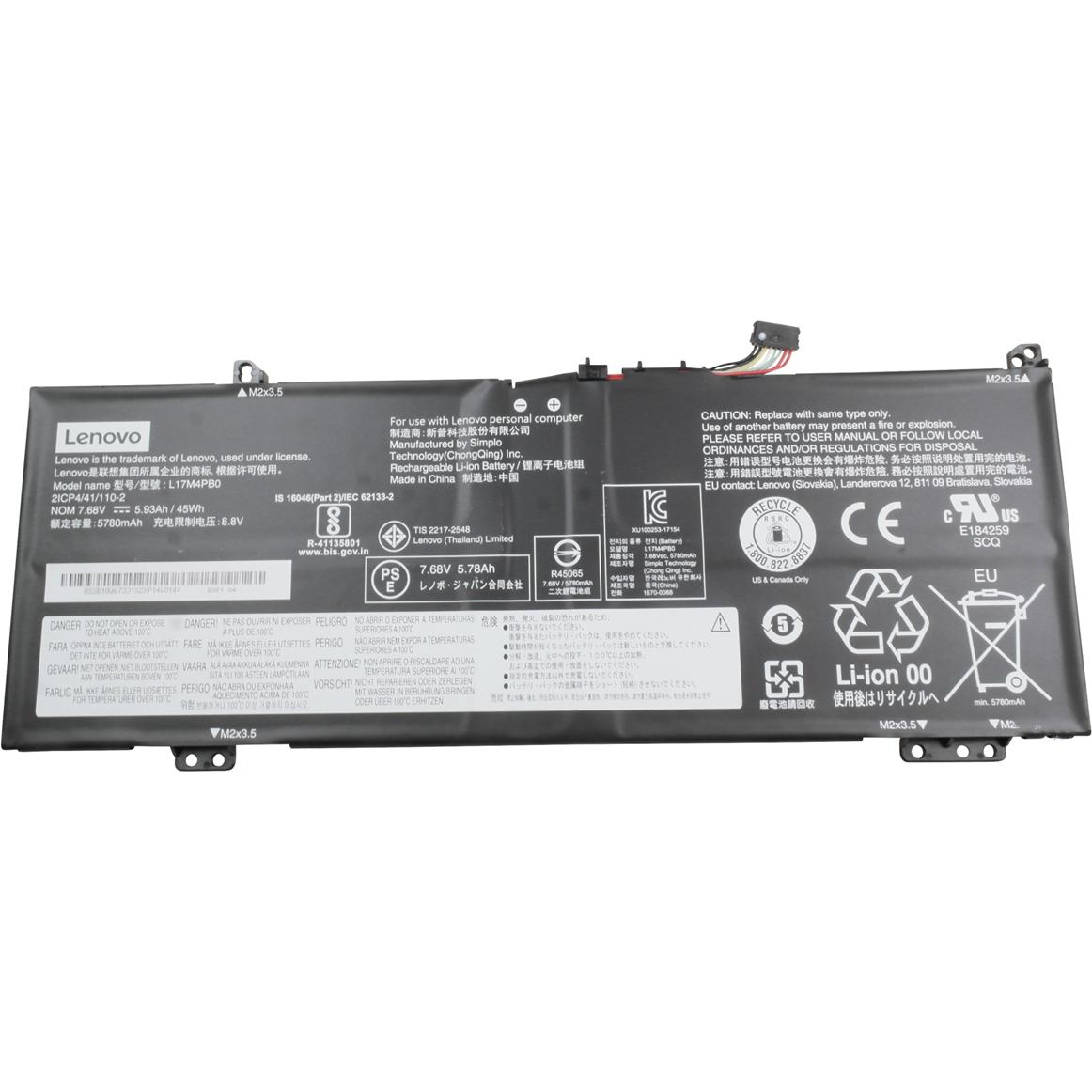 Lenovo Original Akku für 5B10Q16066 (5928 mAh), Notebook Akku, Schwarz