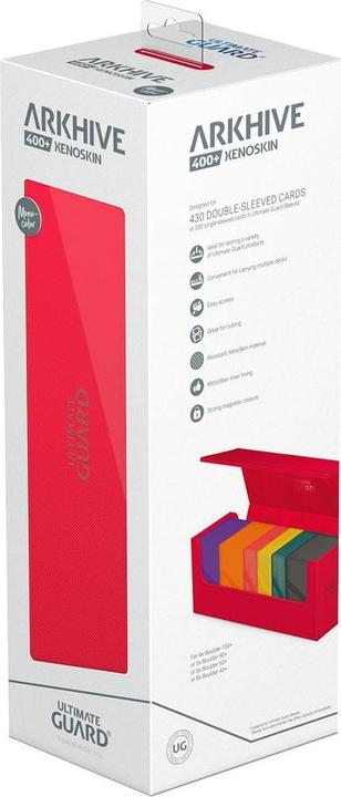 Actual product image Ultimate Guard Card Box XenoSkin Arkhive Monocolor 400+ Red