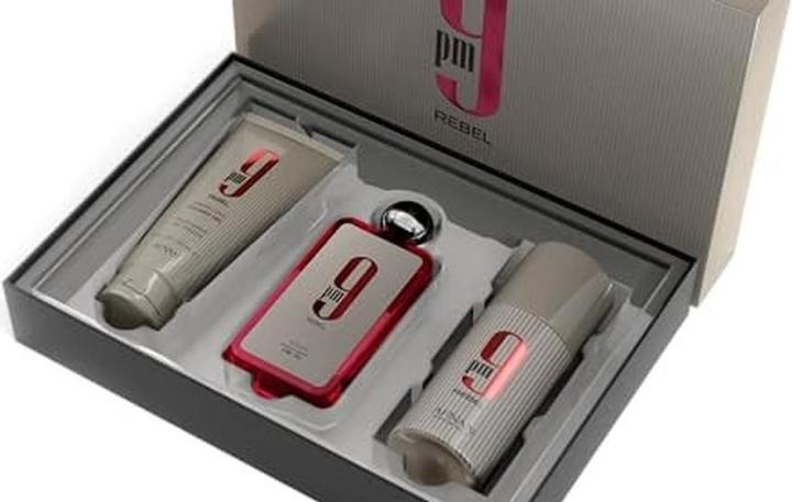Actual product image Afnan 9pm Rebel Eau De Parfum 100 Ml Deodorant Spray 150 Ml And Shower Gel 150 Ml (Perfume set)
