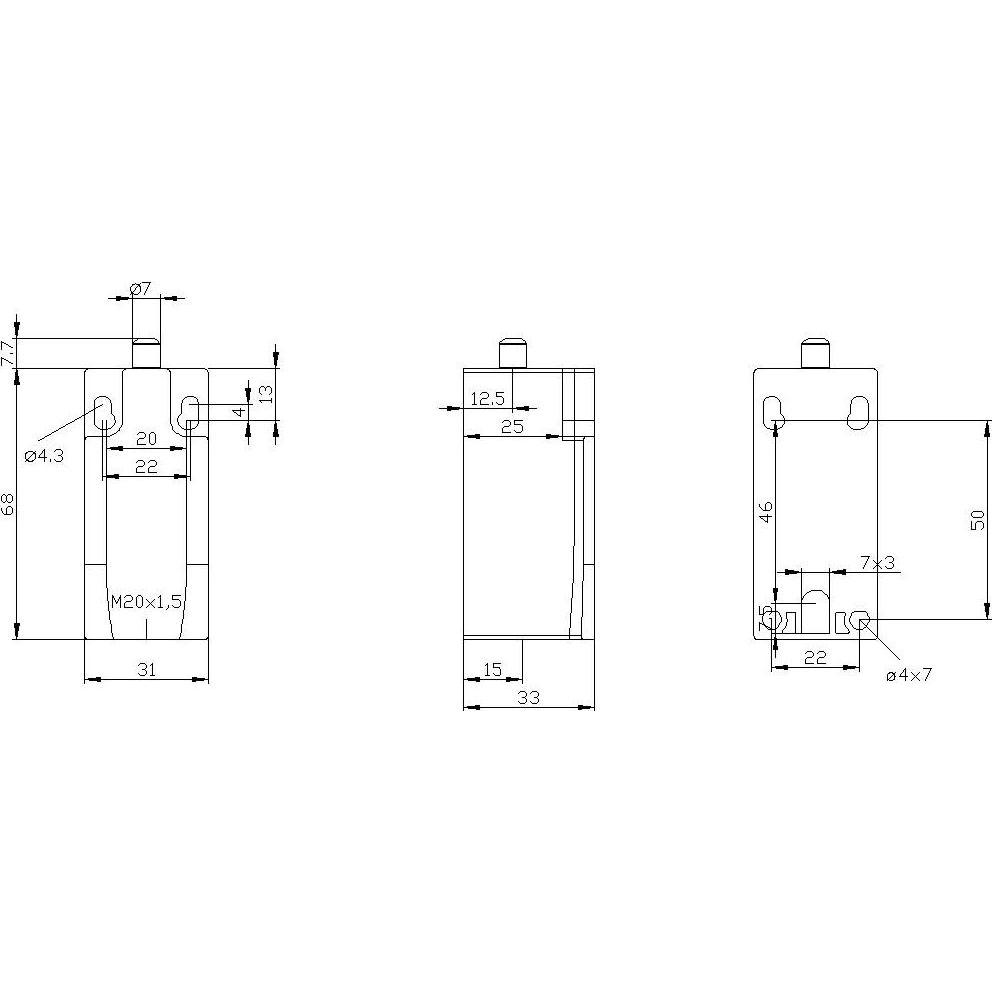 Thumbnail - Siemens Positionsschalter 31mm Stössel, Taster + Schalter