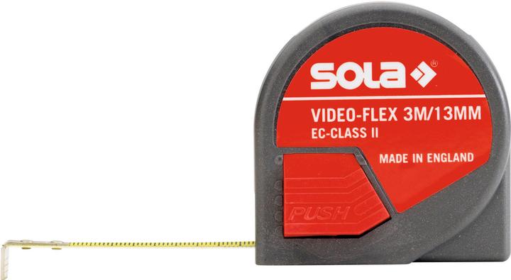 Image du produit Sola Messwerkzeuge Mètre à ruban - VIDEO-FLEX - 3m / 13mm - Mètre à ruban de poche pour mesures intérieures - ruban en (3 m)
