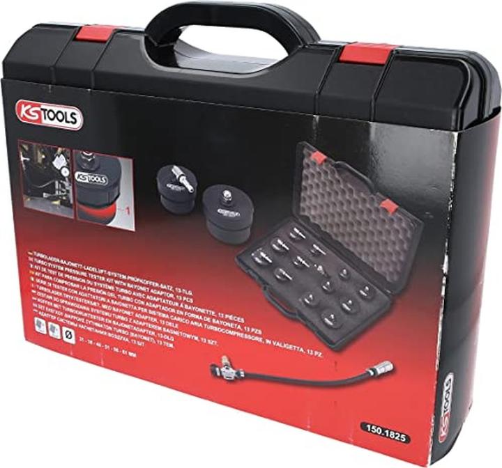 Produktbild KS Tools Turbolader-Bajonett-Ladeluft-System-Prüfkoffer-Satz, 13-tlg