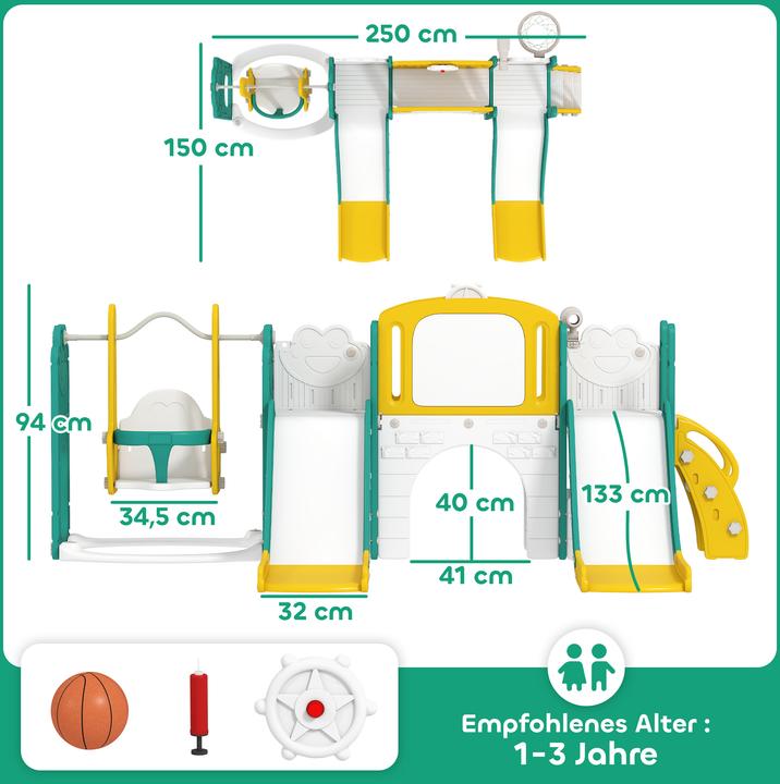 Immagine prodotto Aiyaplay Kinderschaukel & Kinderrutsche Set HDPE Gelb