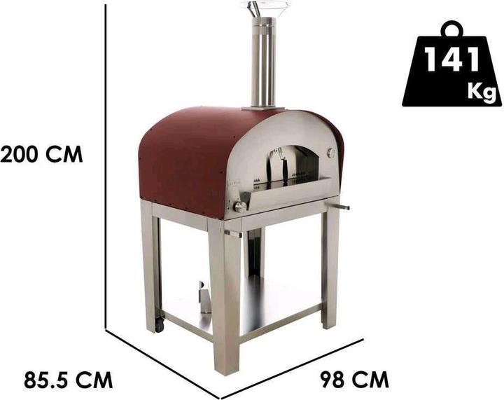 Image du produit Seven Italy Eros OutdoorFour à gaz avec chariotRouge (Four à pizza à gaz)