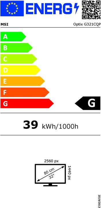 Energie-Label MSI Optix G321CQPDE (2560 x 1440 Pixel, 32")