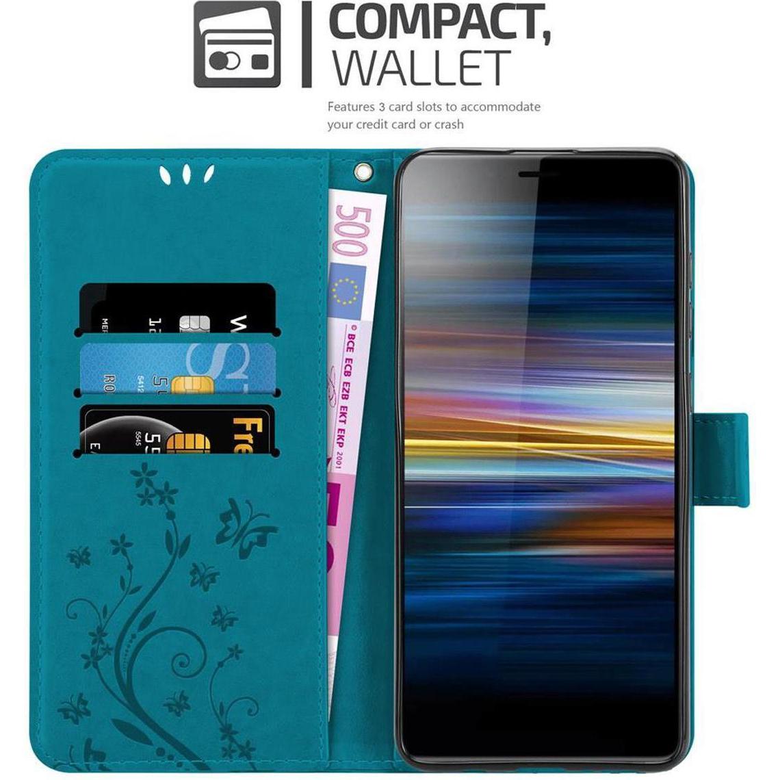 Thumbnail - Cadorabo Flower Book Cover (Sony Xperia L3), Smartphone Hülle, Blau