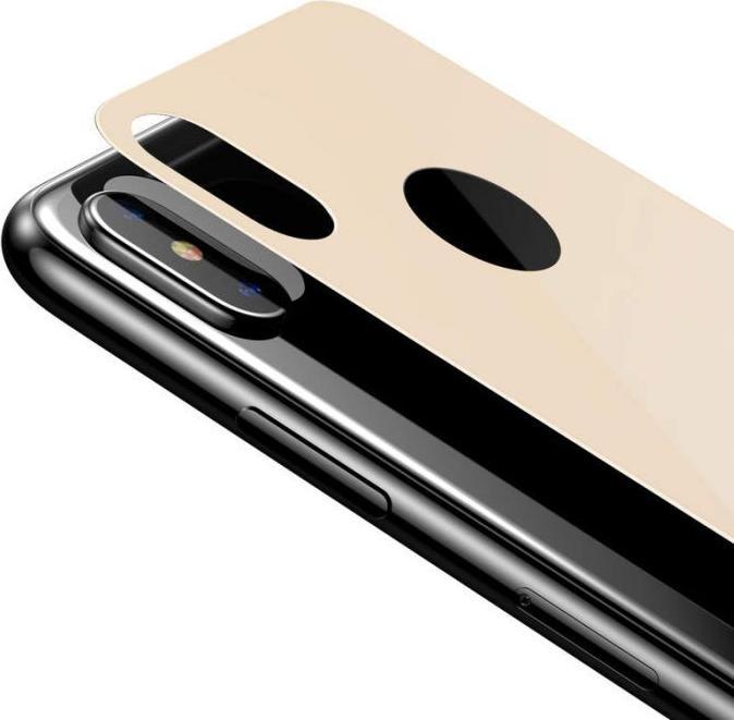 Produktbild Baseus iPhone Xs 03 mm Full coverage curved TGlass rear ProtectorGold (1 Stück, Apple iPhone XS)