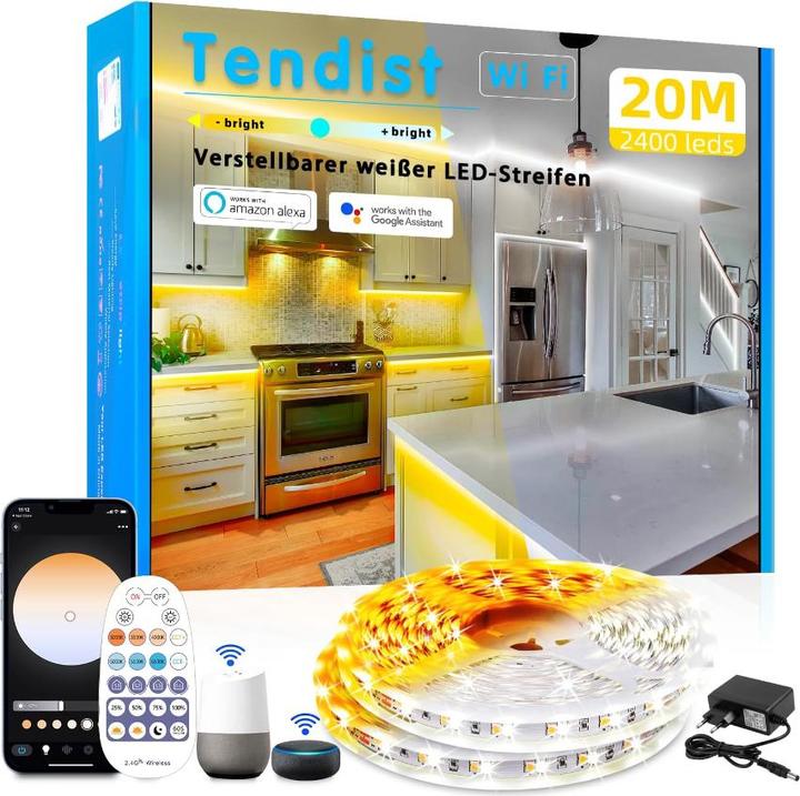 Image du produit Lumina Swiss 20m Set SmartLED Blanc (Blanc neutre, Blanc froid, Blanc chaud, 2000 cm, Intérieur)