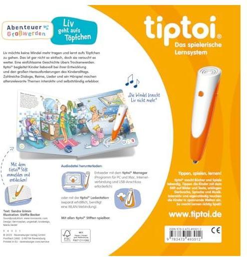 Produktbild tiptoi Abenteuer Grosswerden: Liv geht aufs Töpfchen (Deutsch, Sandra Grimm, Stéffie Becker, 2025)