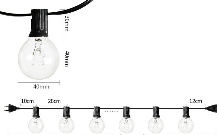 Esmée Deko Lichterkette Retro Glühbirnen Outdoor Beleuchtung 7m (7 m)