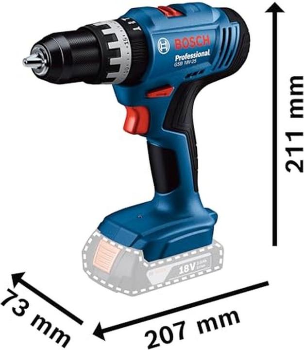 Image du produit Bosch Professional Bosch Akku-Schlagbohrschauber GSB 18V-25 (solo C) (Fonctionnement sur batterie)