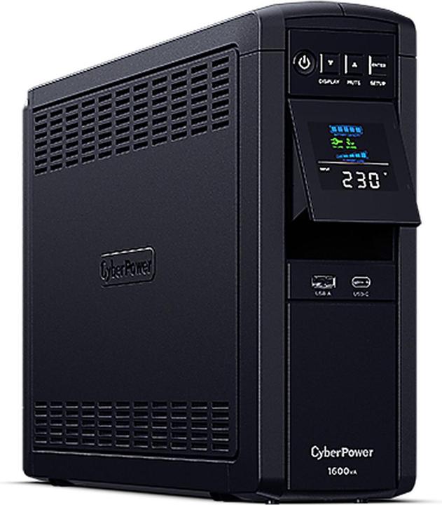 Actual product image Cyberpower USV, PFC-Serie, 1600VA/1000W, Line-Interactive, USB, reiner Sinus, Schutzkontaktdosen/IEC (1600 VA, 1000 W, Line-interactive UPS)