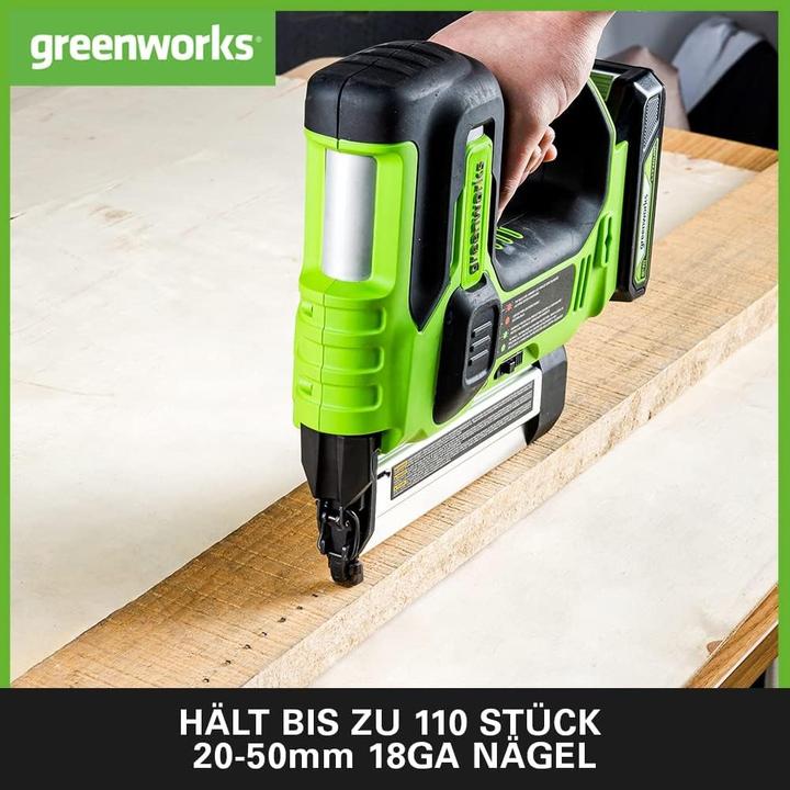 Actual product image Greenworks 24V GD24BN Nailer