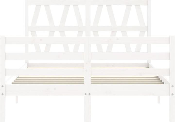 Image du produit VidaXL Massivholzbett mit Kopfteil Weiss 5FT King Size (150 x 200 cm)