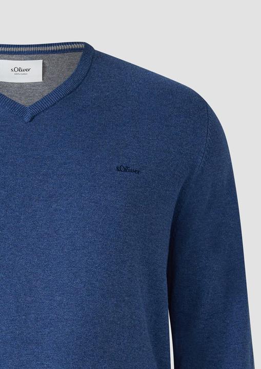 Produktbild S.Oliver Strickpullover Strickpullover mit Logo-Stickerei (4XL)