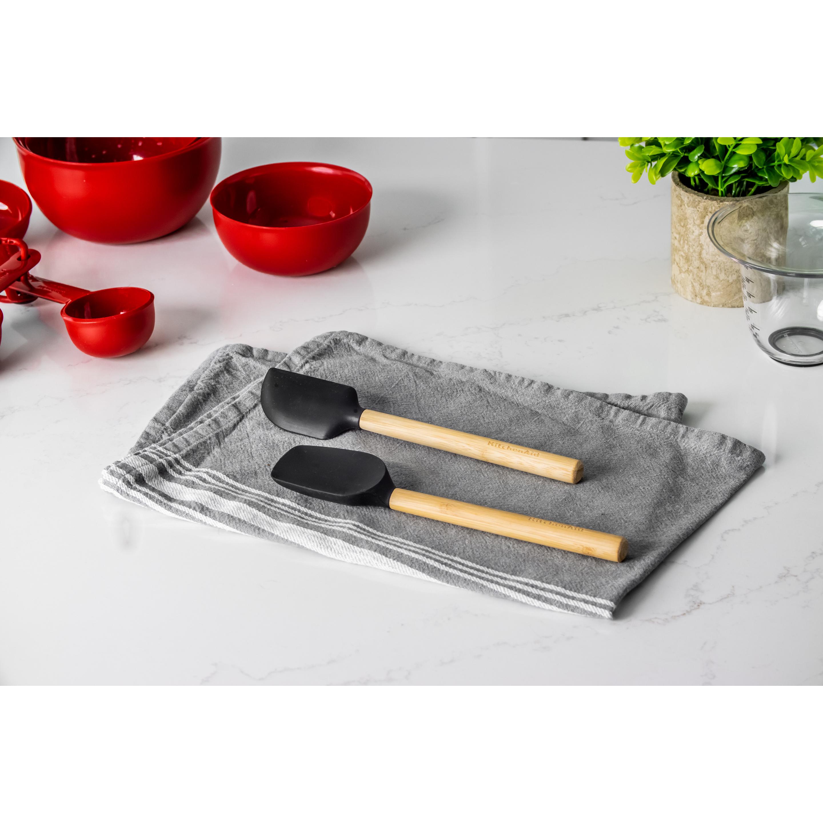 Thumbnail - KitchenAid 2-Pack Mini Bamboo Spatulas with Heat Resistant and Flexible Silicone Heads, Zubehör Küchengeräte, Mehrfarbig