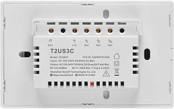 Actual product image Sonoff T2US3C - 3-gang Wi-Fi Smart Wall Switch US - White