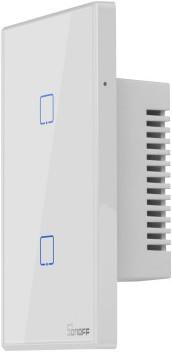 Actual product image Sonoff T2US2C - 2-gang Wi-Fi Smart Wall Switch US - White
