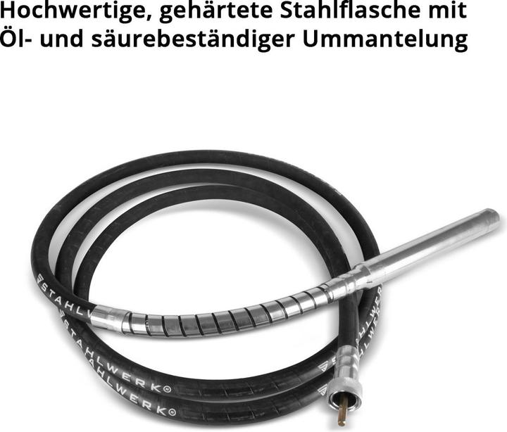 Actual product image Stahlwerk concrete compactor 1,600 watt vibrating bottle Ø 45 mm set 600 cm long