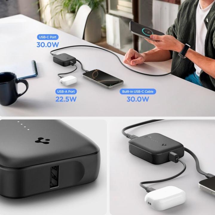 Produktbild Spigen Powerbank Essential EA3010BT 10000mAh 30W czarny (10000 mAh, 30 W)