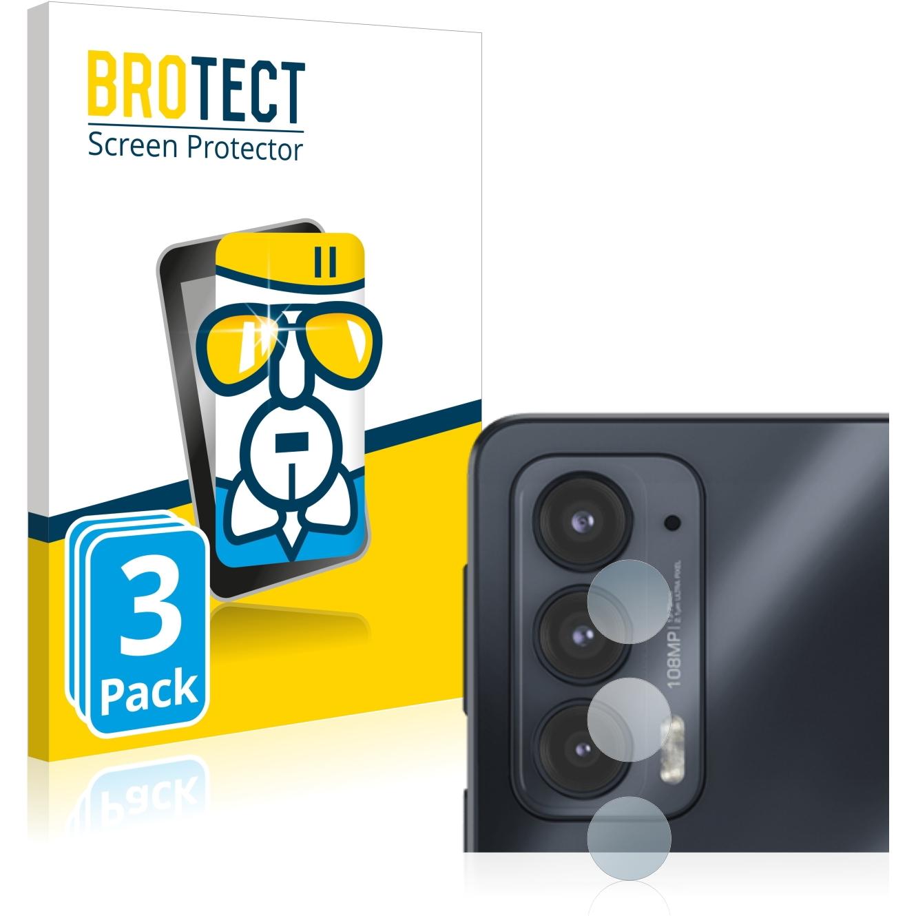 BROTECT AirGlass Panzerglasfolie (3 Stück, Motorola Edge 20), Smartphone Schutzfolie, Transparent