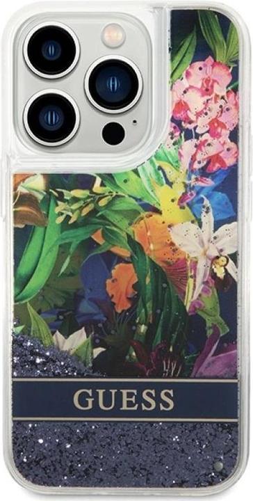 Produktbild Guess GUHCP14LLFLSB iPhone 14 Pro 6,1" niebieski/blue hardcase Flower Liquid Glitter (Apple iPhone 14 Pro)