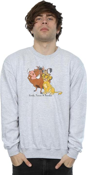 Actual product image Disney Mens Classic Simba, Timon And Pumbaa Sweatshirt (M)