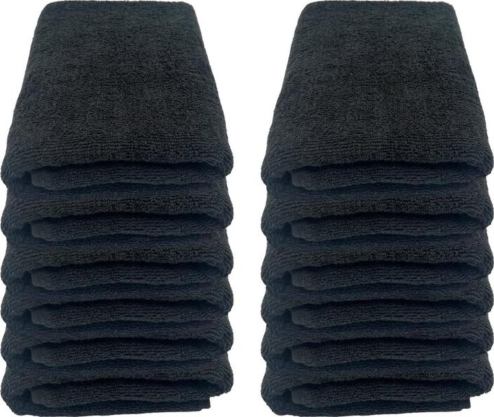 Actual product image Bate Microfibre Face Handtuch 35x35cm Schwarz 12pcs (35 x 35 cm)