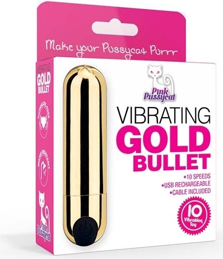 Actual product image Pink Pussycat Vibrating Gold Bullet