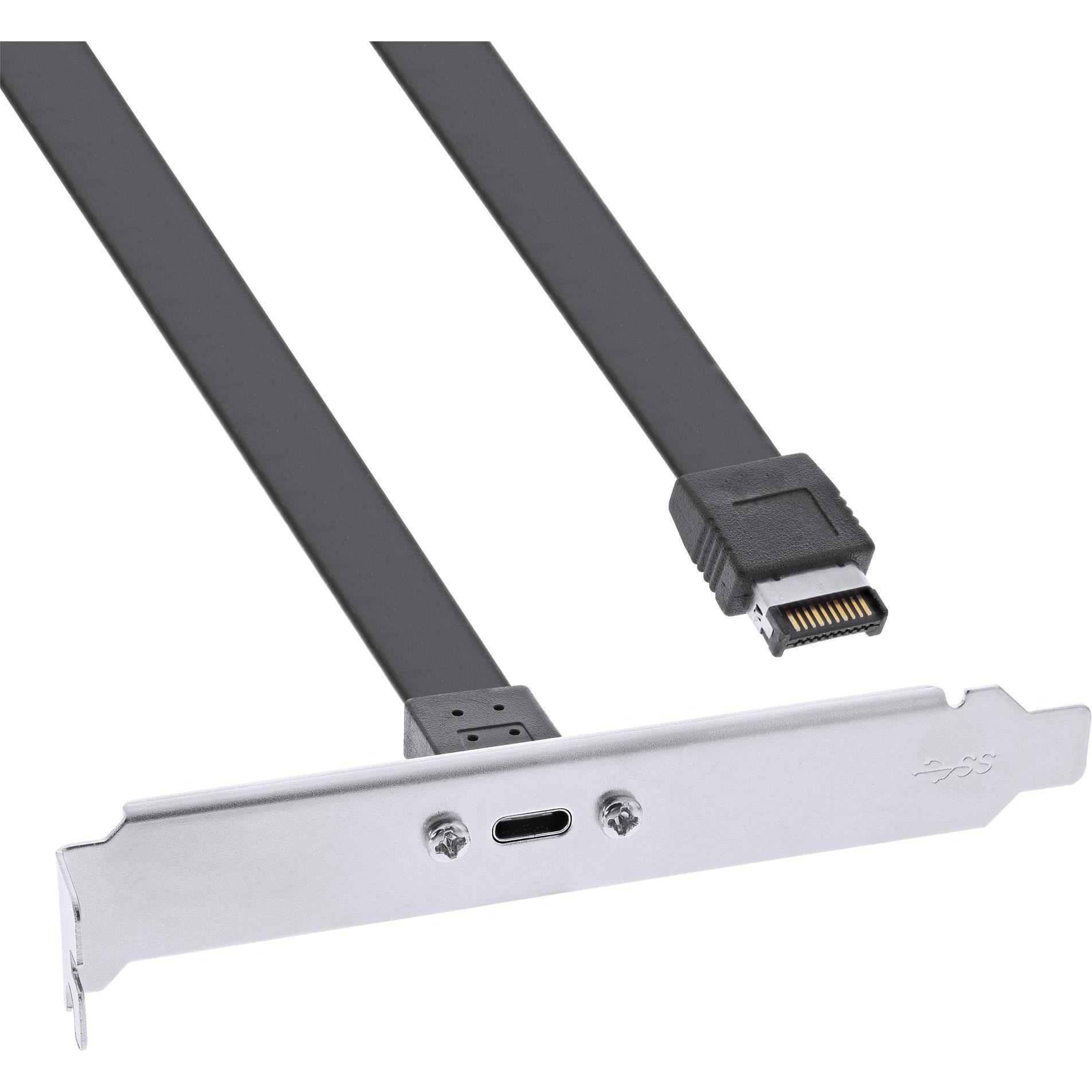 InLine Slotblende USB Typ-C zu USB 3.1 Frontpanel Key-A intern (0.50 m, USB 3.1), USB Kabel