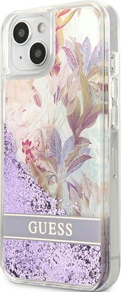 Immagine prodotto Guess GUHCP13SLFLSU Custodia rigida per iPhone 13 Mini da 5,4 pollici sottile/viola con fiore liquido (Apple iPhone 13 mini)