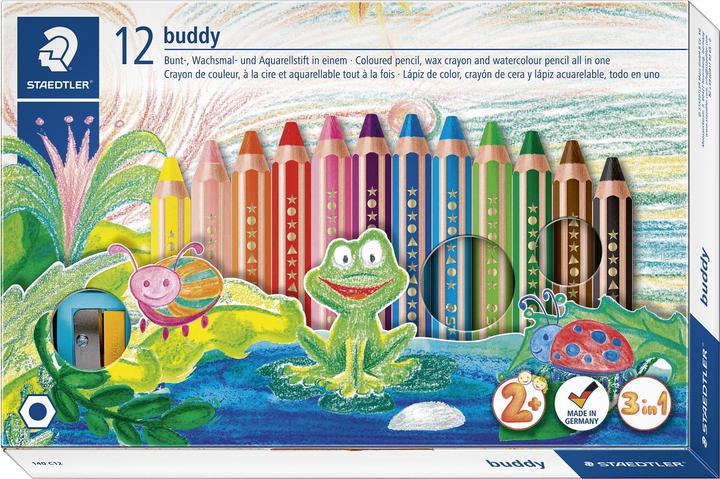 Produktbild Staedtler Buntstifte Junior 140, mit Spitzer, 12 Farben (Mehrfarbig, 12 x)