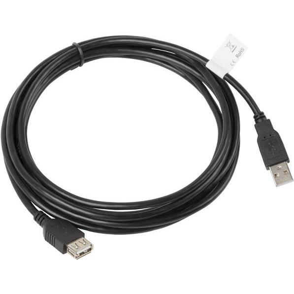 Lanberg Cavo Usb Usb-A - Usb-A Czarny (Ca-Usbe-10Cc-0030-Bk) (3 M, Usb 2.0), Cavo Usb