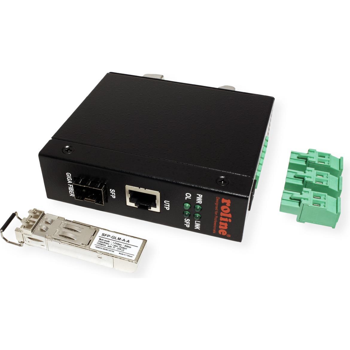 Roline Industrie Konverter RJ-45, LWL 1000SX/LC (Konverter), Netzwerk Zubehör