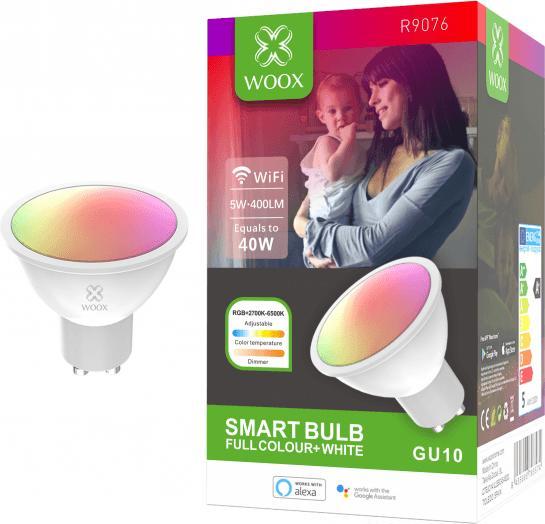 Actual product image Woox Smart LED RGBW Spotlight GU10, Alexa, Wi-Fi (GU10, 5.50 W, 400 lm, 1 x, G)