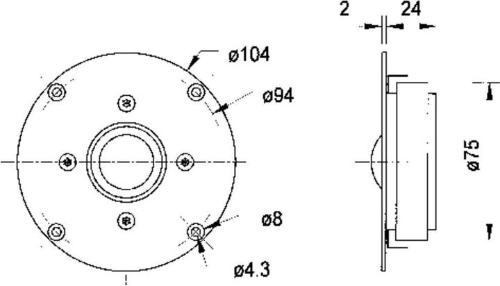 Produktbild Visaton Gewebekalotte G 25 FFL, 8 Ohm