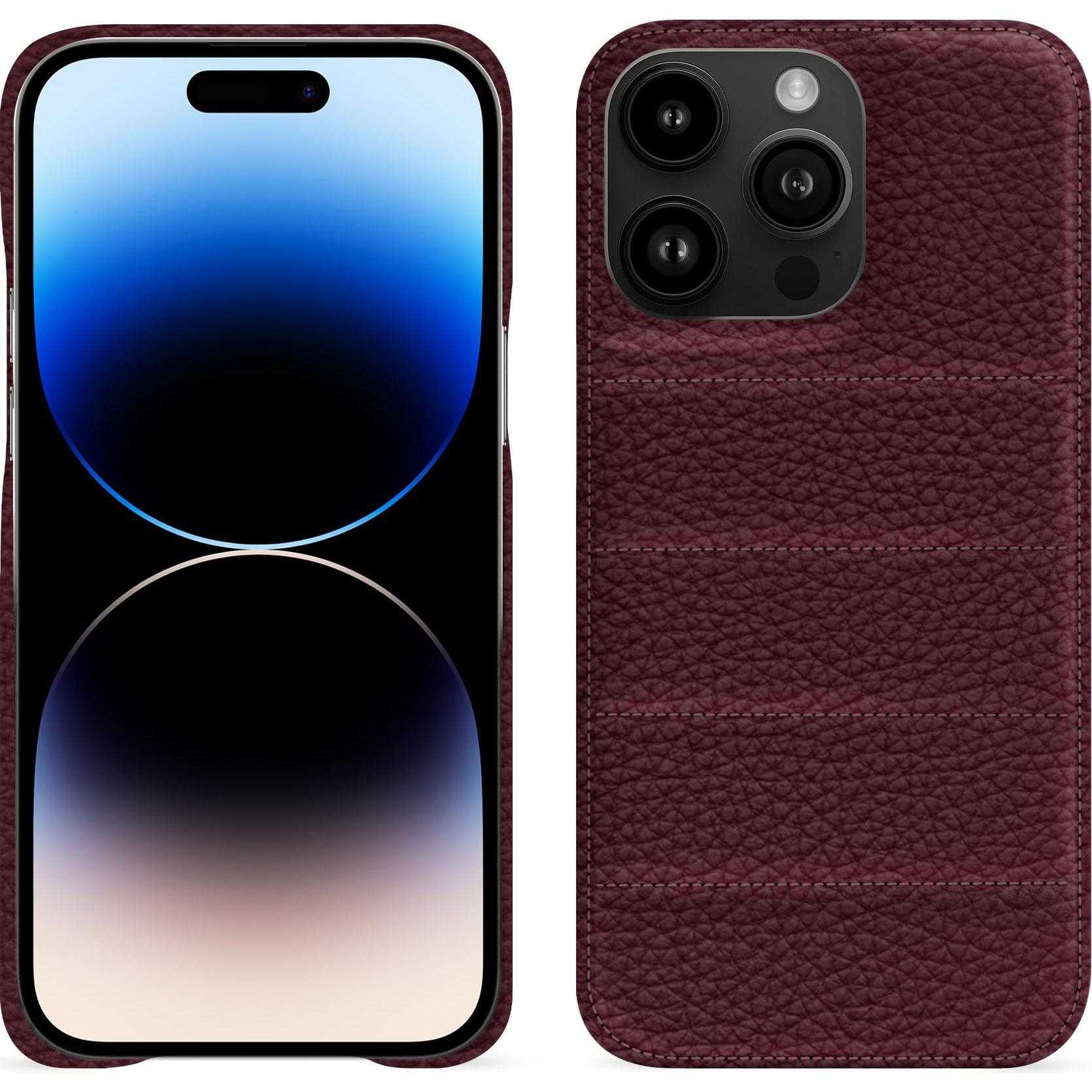 Noreve Lederschutzhülle (Apple iPhone 15 Pro Max), Smartphone Hülle, Violett