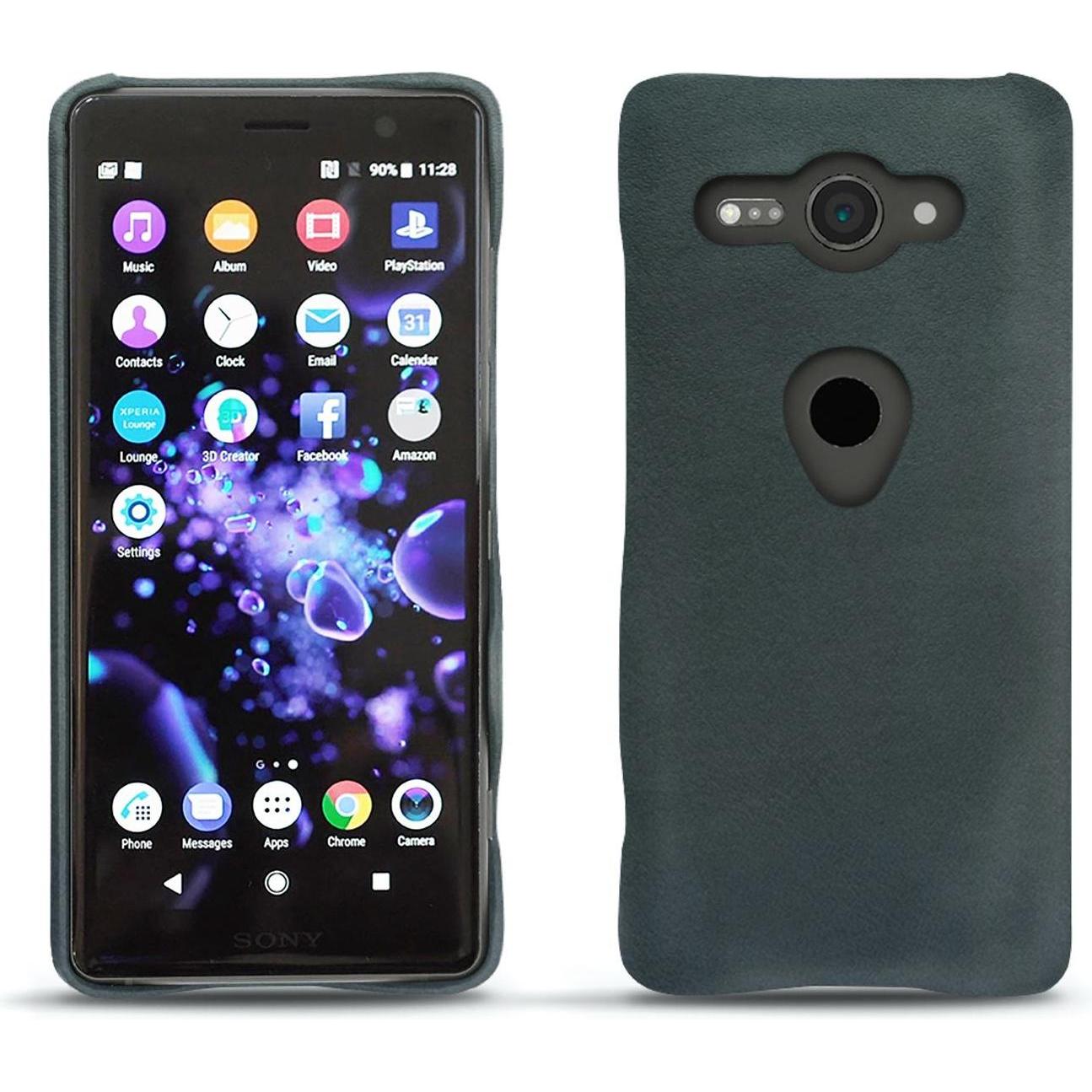 Noreve Lederschutzhülle (Sony Xperia XZ2 Compact), Smartphone Hülle, Blau