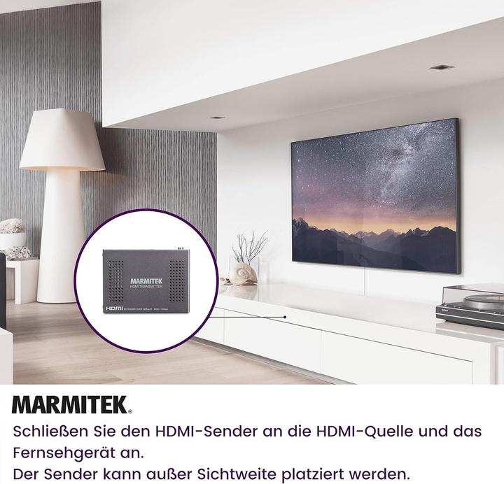 Actual product image Marmitek MEGAVIEW 241 UHD 2.0 HDMI Extender (6 m, HDCP 2.2)