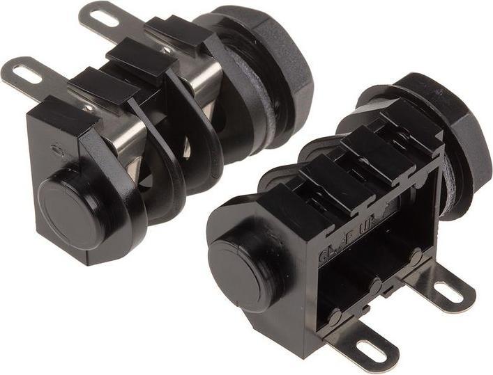 RS PRO Audio connector, socket, mono, right angle, 6.35 mm, pack of 10 pieces