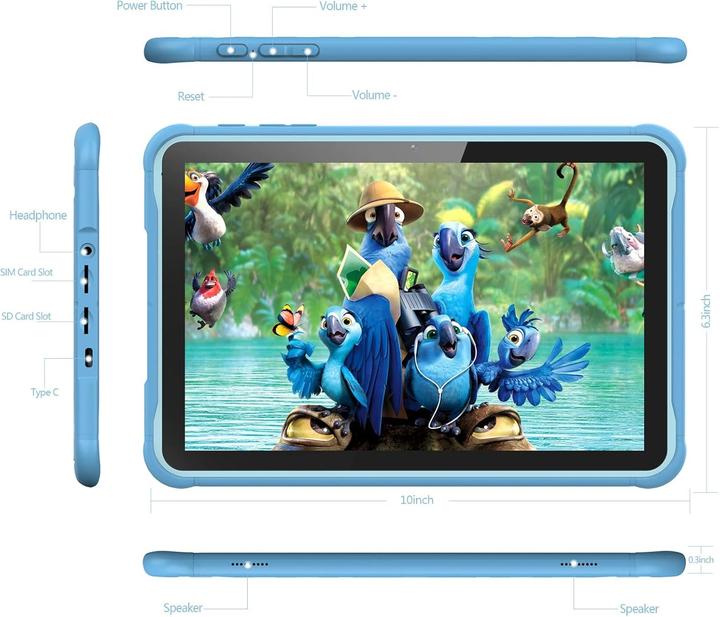 Actual product image Pritom Tablet mit Kindersicherung (3G, 10.10", 32 GB, Blue)