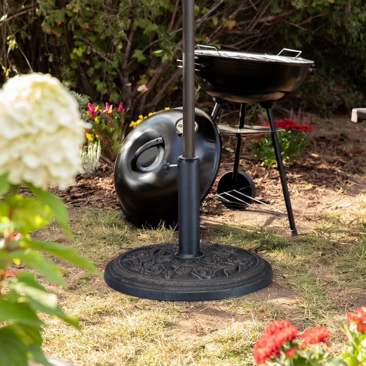 Image du produit Relaxdays Pied de parasol, motifs roses